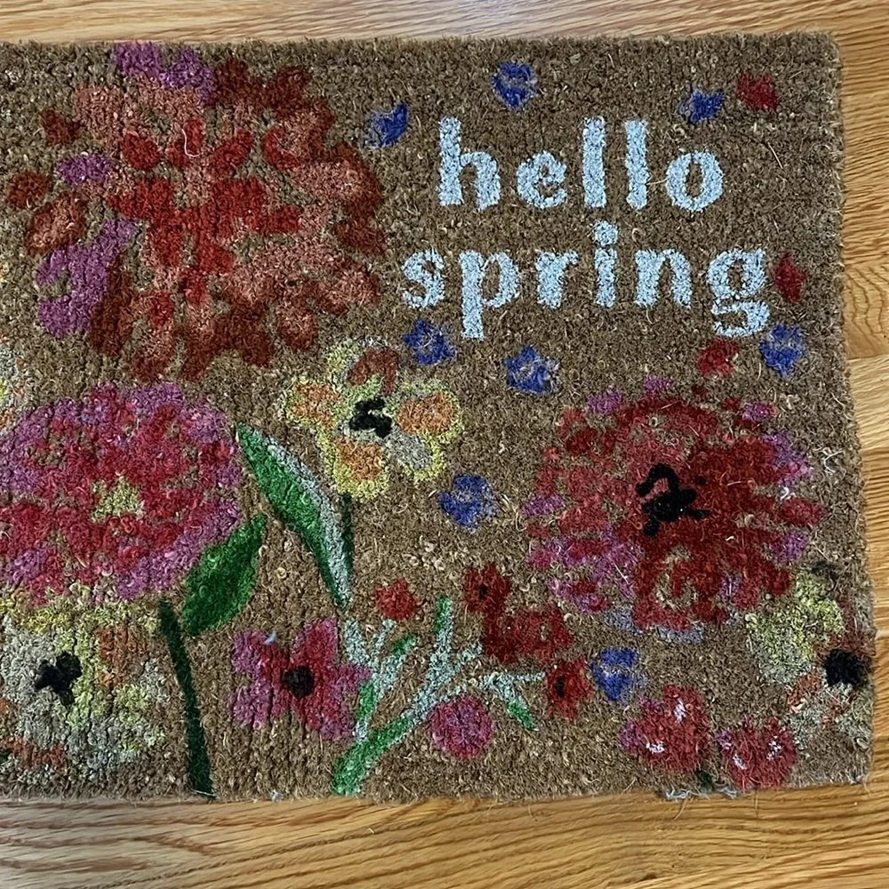 Anthropologie Hello Spring Door Mat NWT